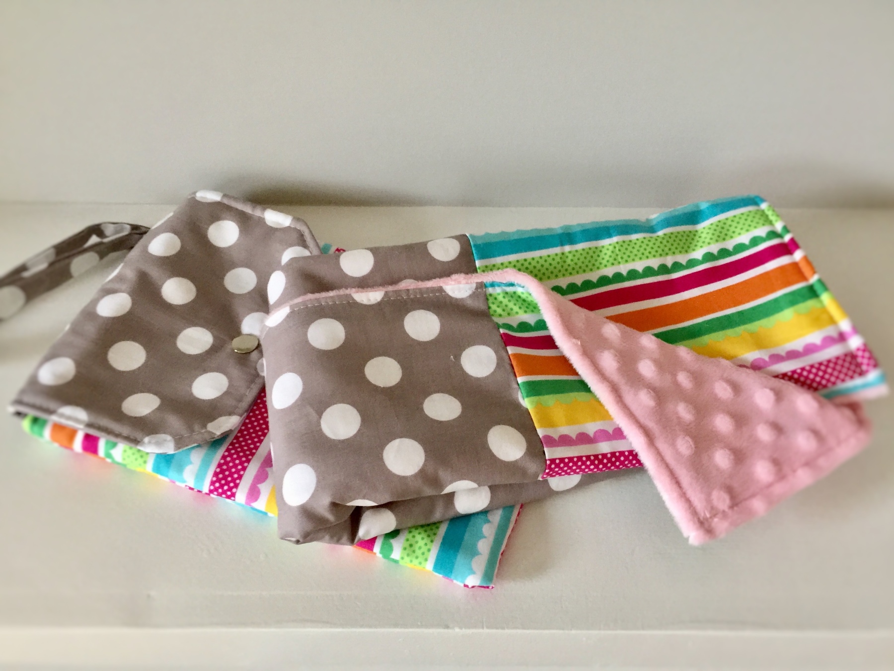How to sew a diaper clutch and minky dot changing pad Sewspire