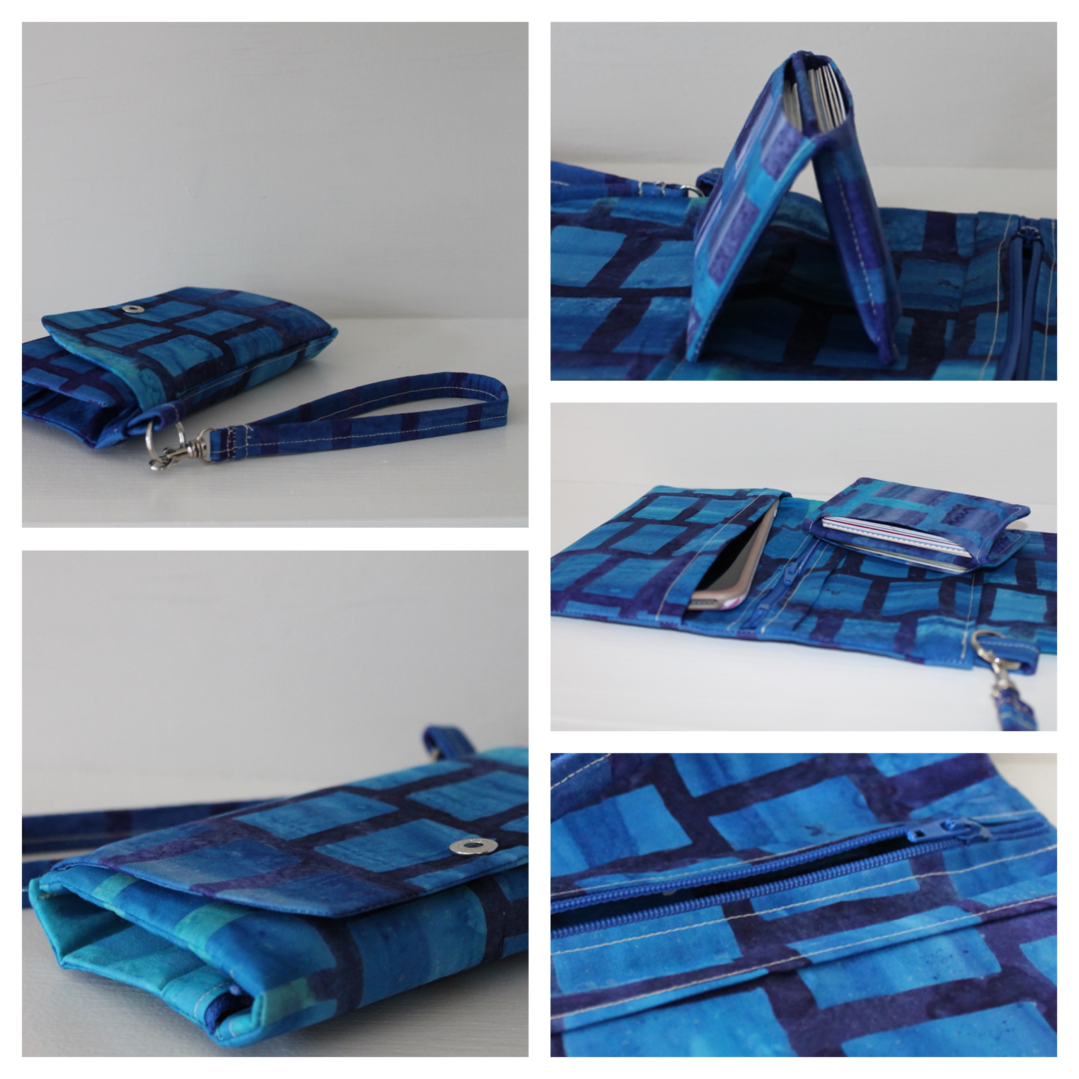 How to sew a phone wallet with wristlet strap and mini card case Sewspire