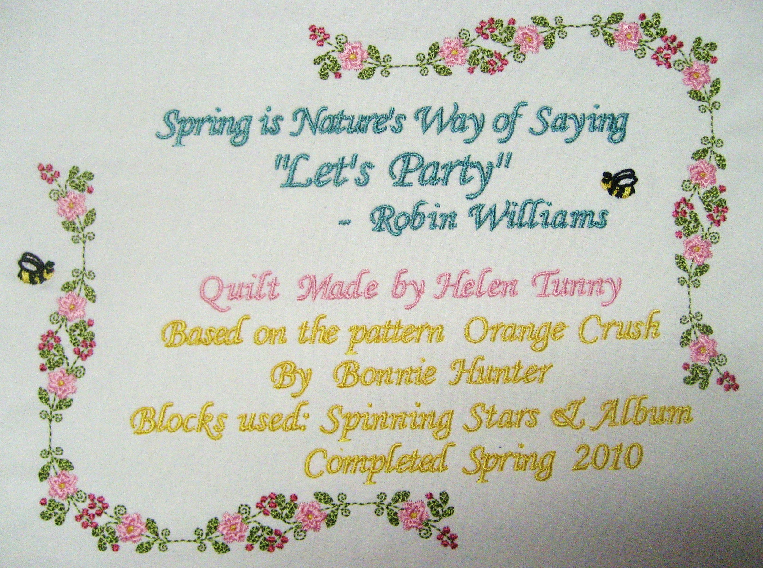 Quilt Labels Sew There Embroidery