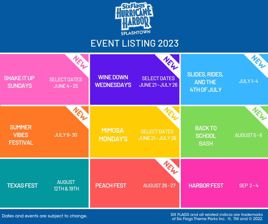 National Harbor Events September 2023 Events at Hurricane Harbor Splashtown Hurricane Harbor Splashtown