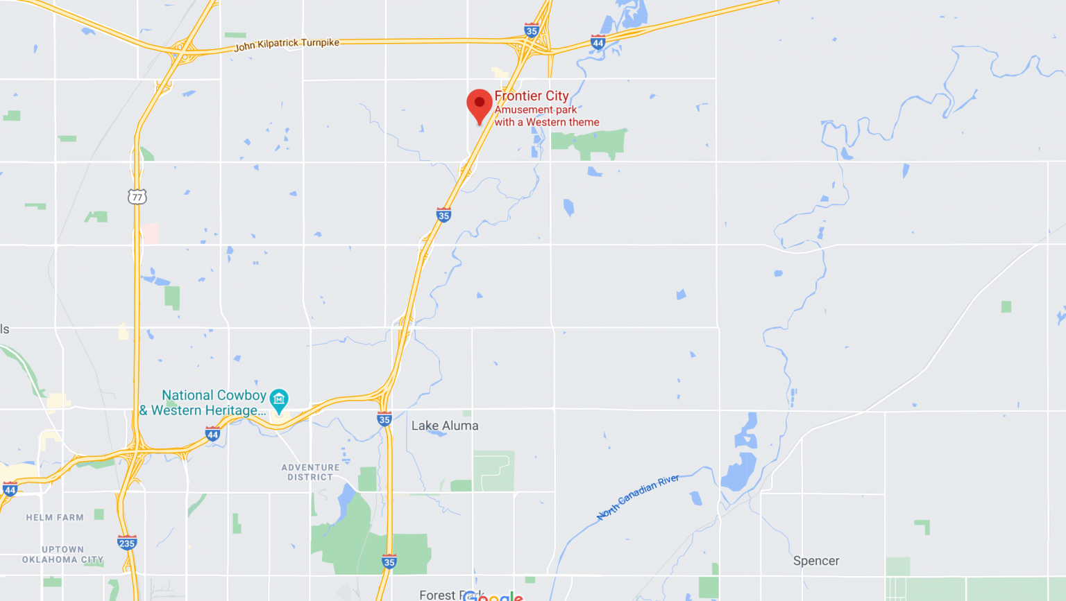 Directions to the Park Frontier City