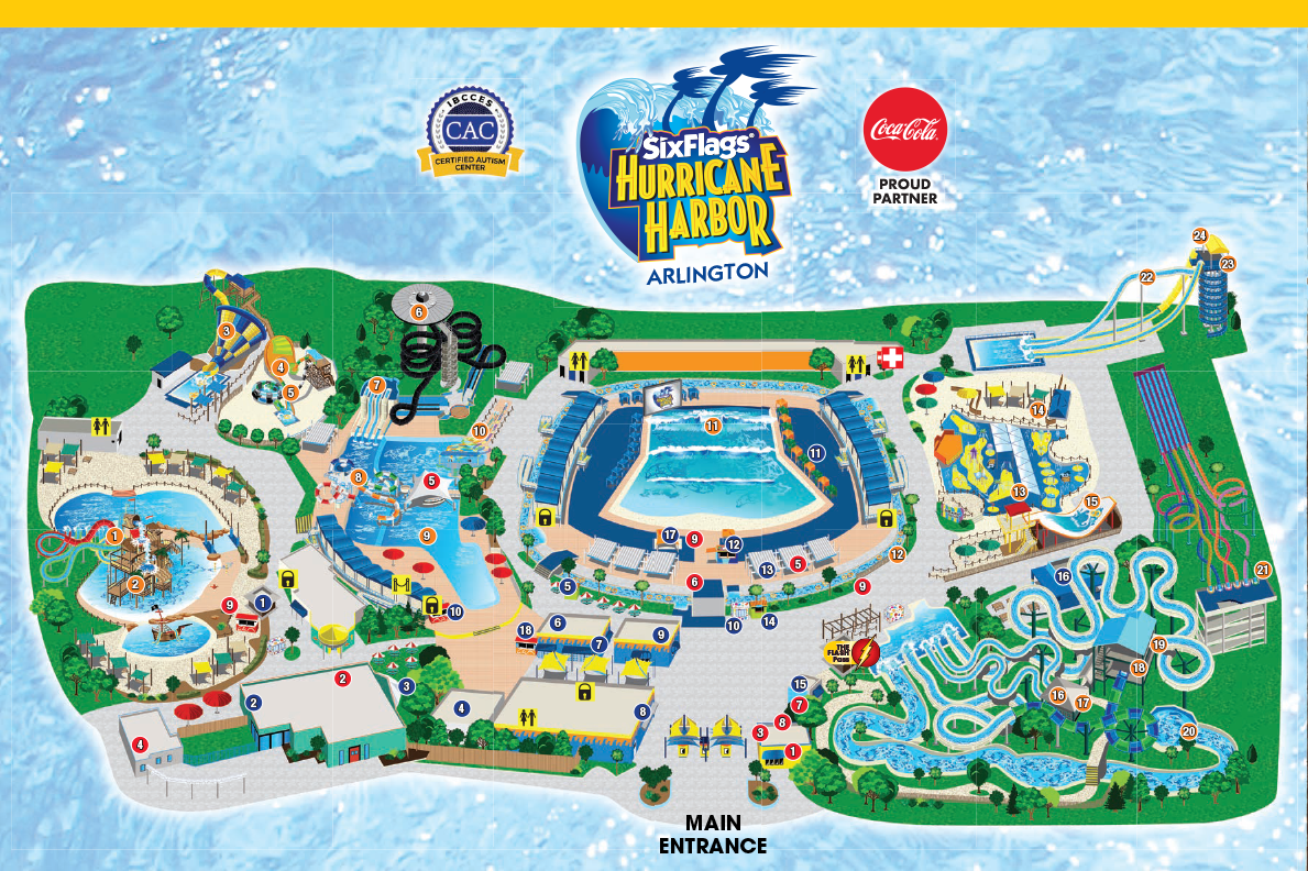 Park Map Hurricane Harbor Arlington