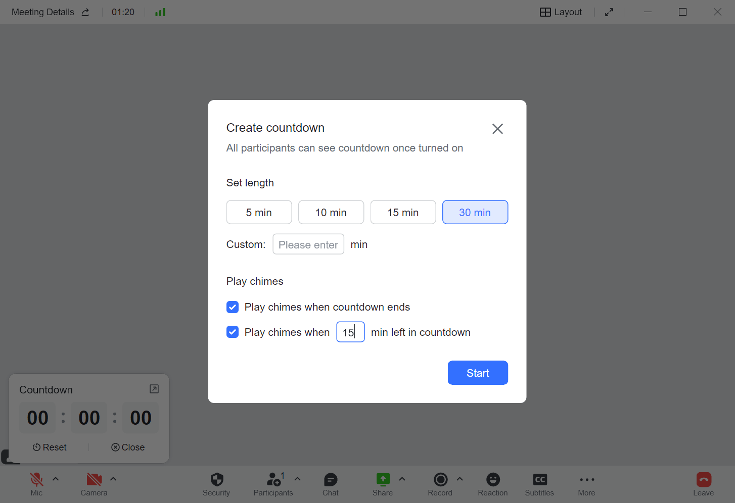 Use a countdown timer