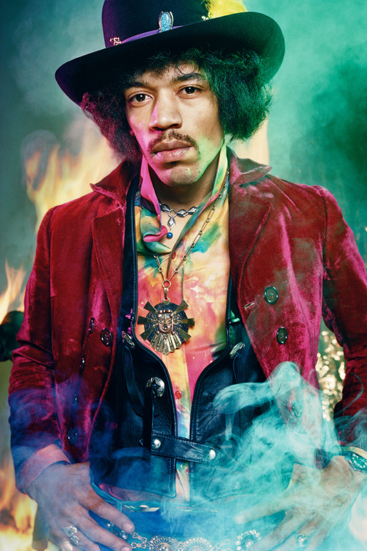 Jimi Hendrix Portrait, Experience The Best of Jimi Hendrix Album Cover