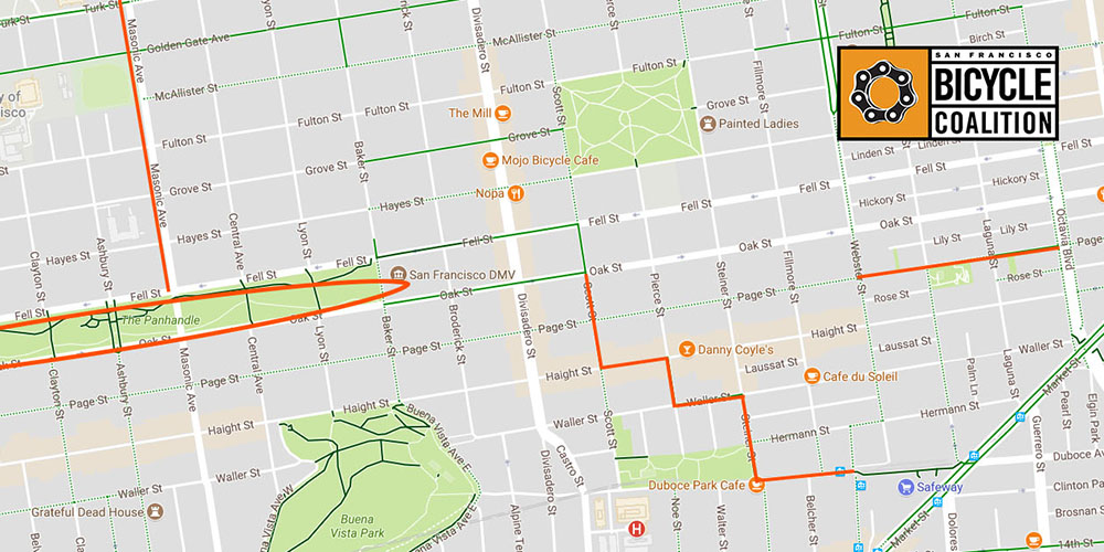 The Wiggle San Francisco Map Beyond Construction From the Panhandle to the Wiggle San Francisco