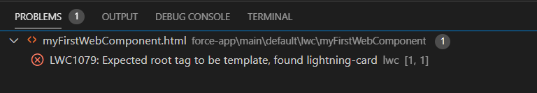 LWC Error LWC1079 Expected root tag to be template, found lightning