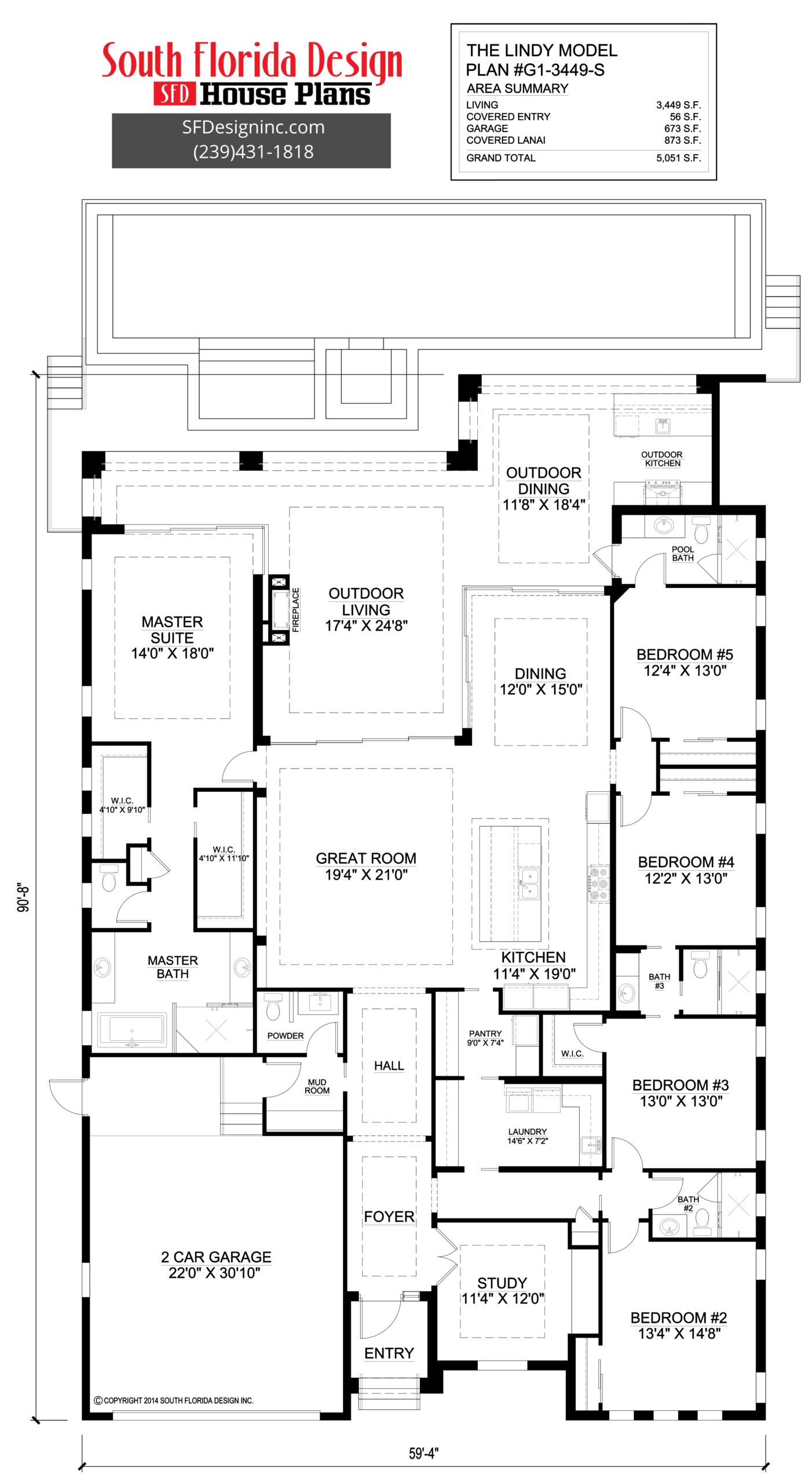 South Florida Design Lindy House Plan (G13449S)