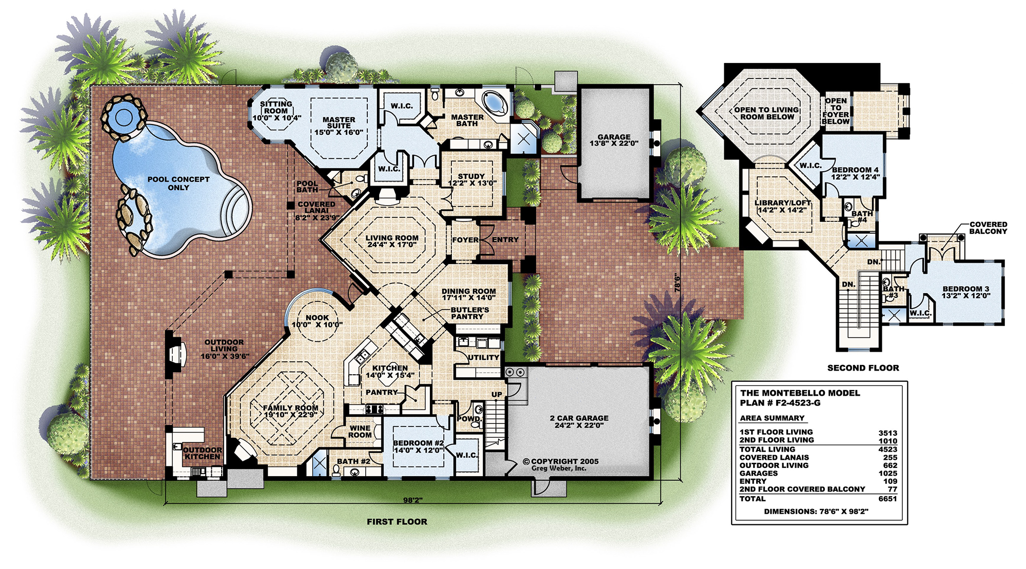 South Florida Design Tuscan Luxury 2Story House PlanSouth Florida Design