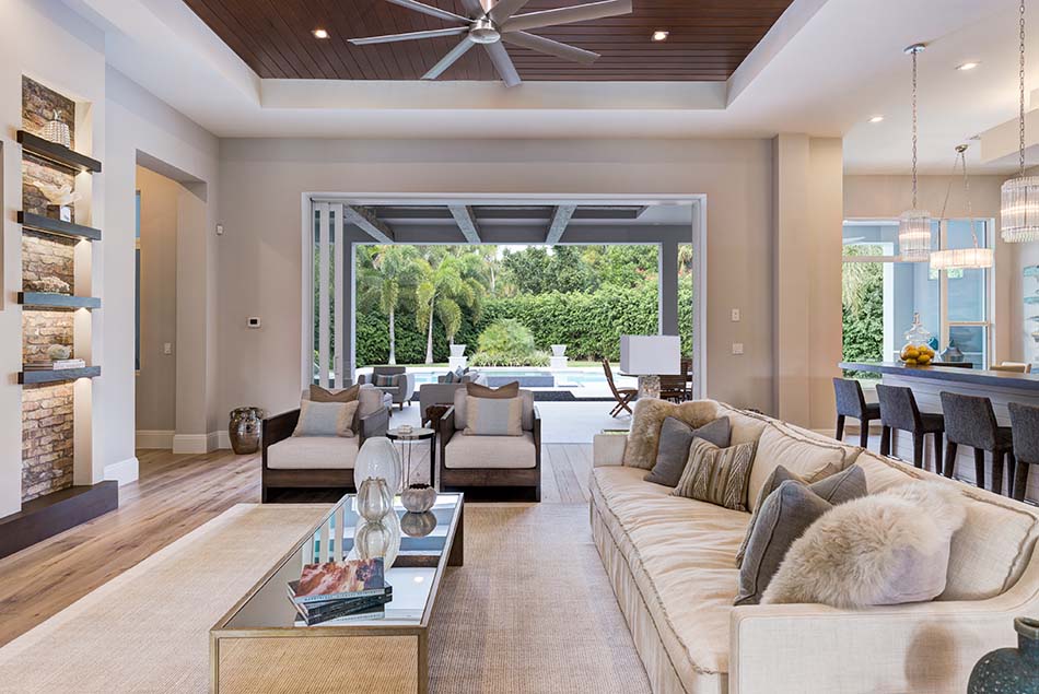 South Florida Design Coastal Contemporary Great Room House PlanSouth