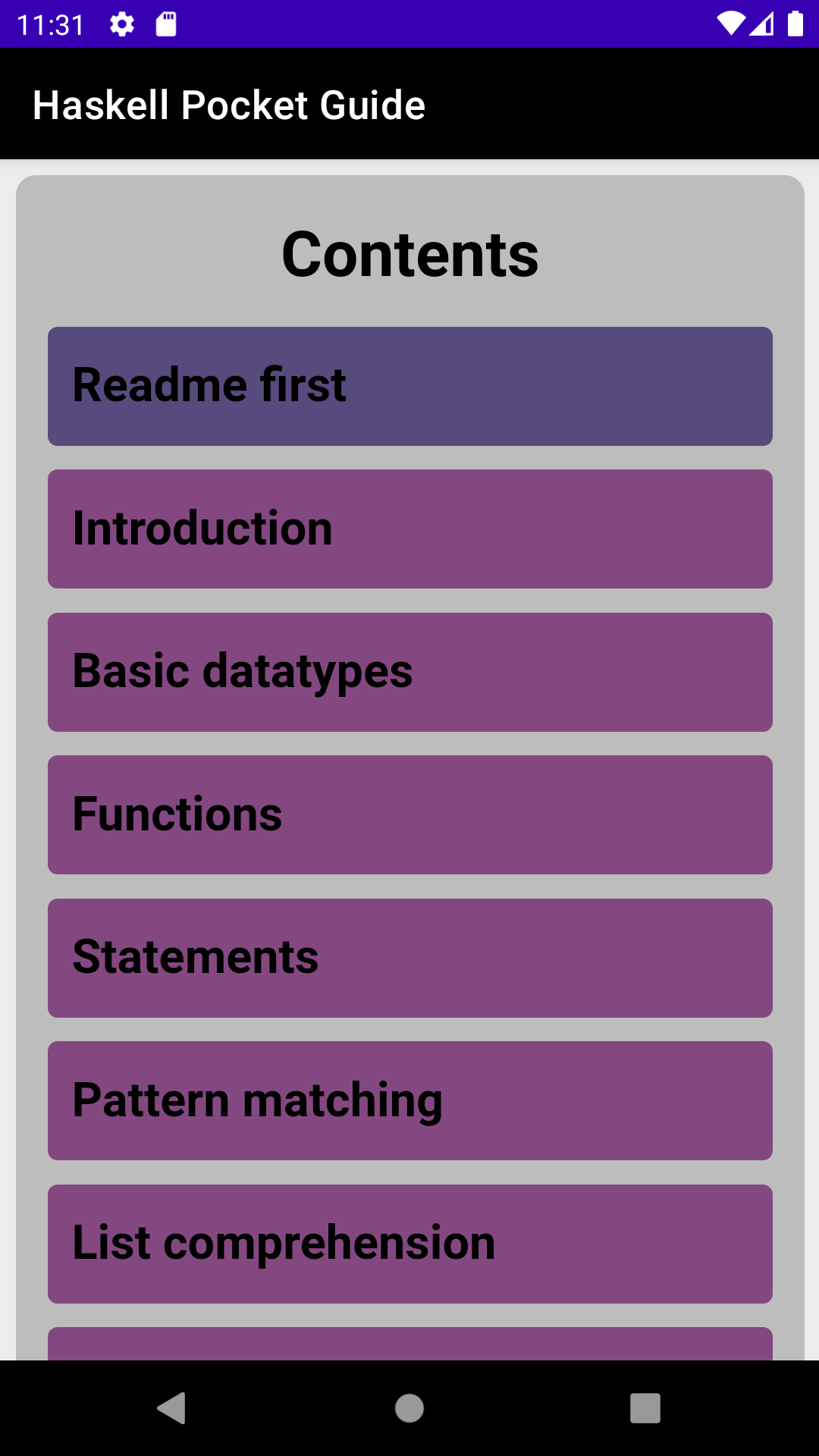 Haskell Pocket Guide Haskell Learning App