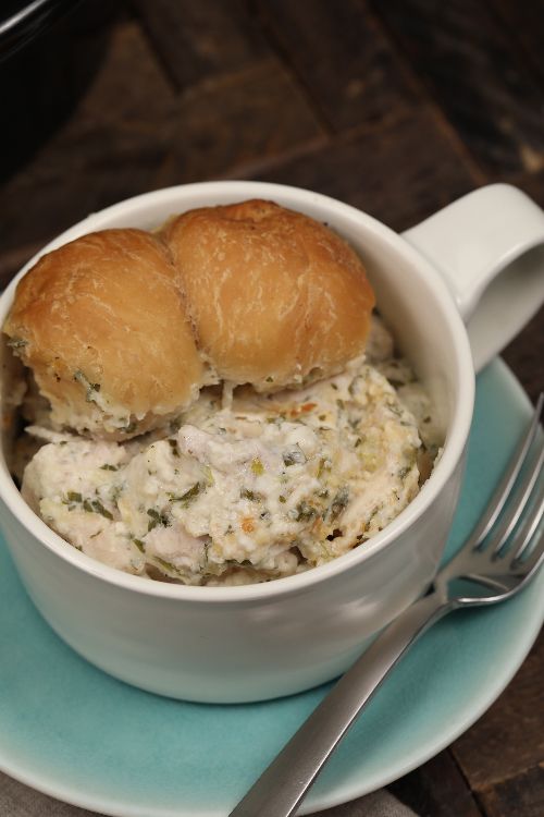 Watch how to make chicken and dumplings in a slow cooker