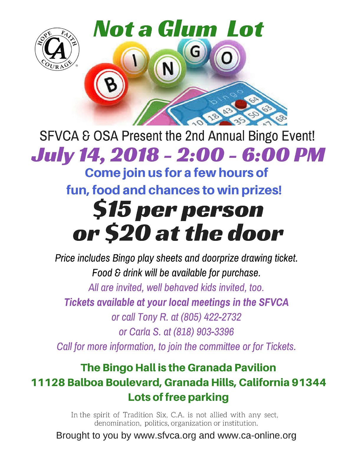 Events San Fernando Valley Cocaine Anonymous