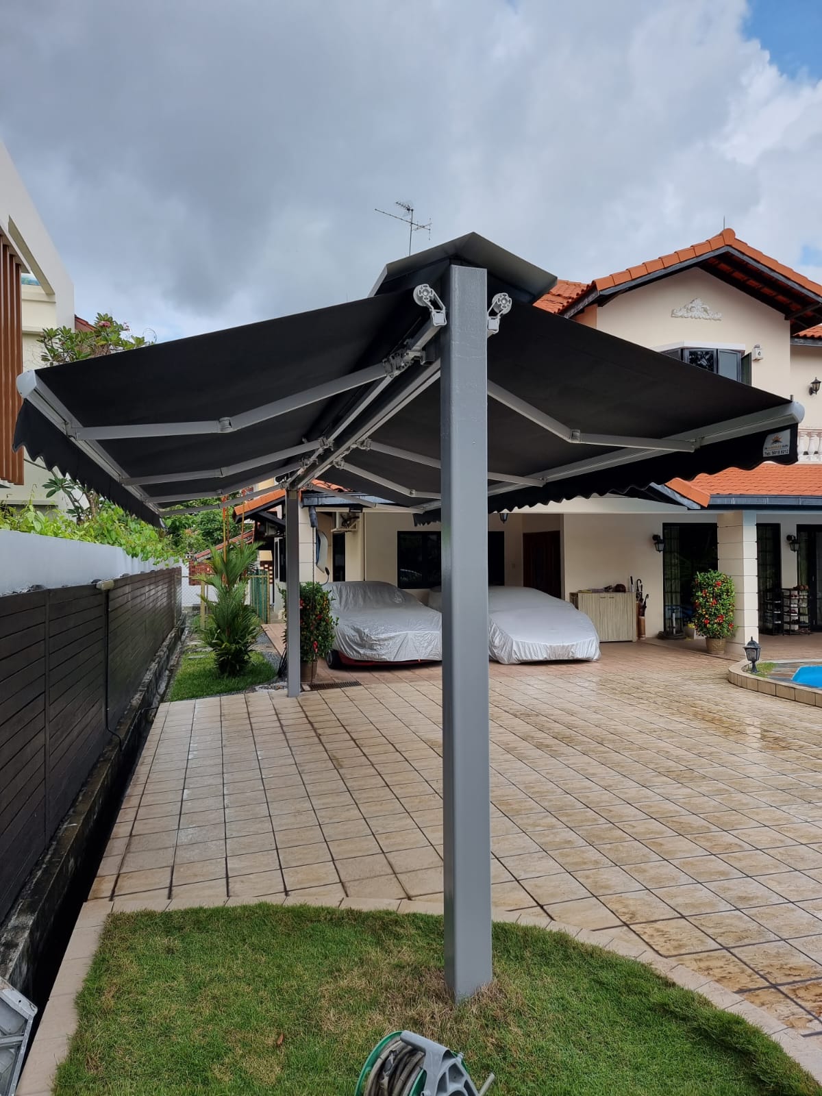 Retractable Double Side Awning Installation, Supplier Singapore