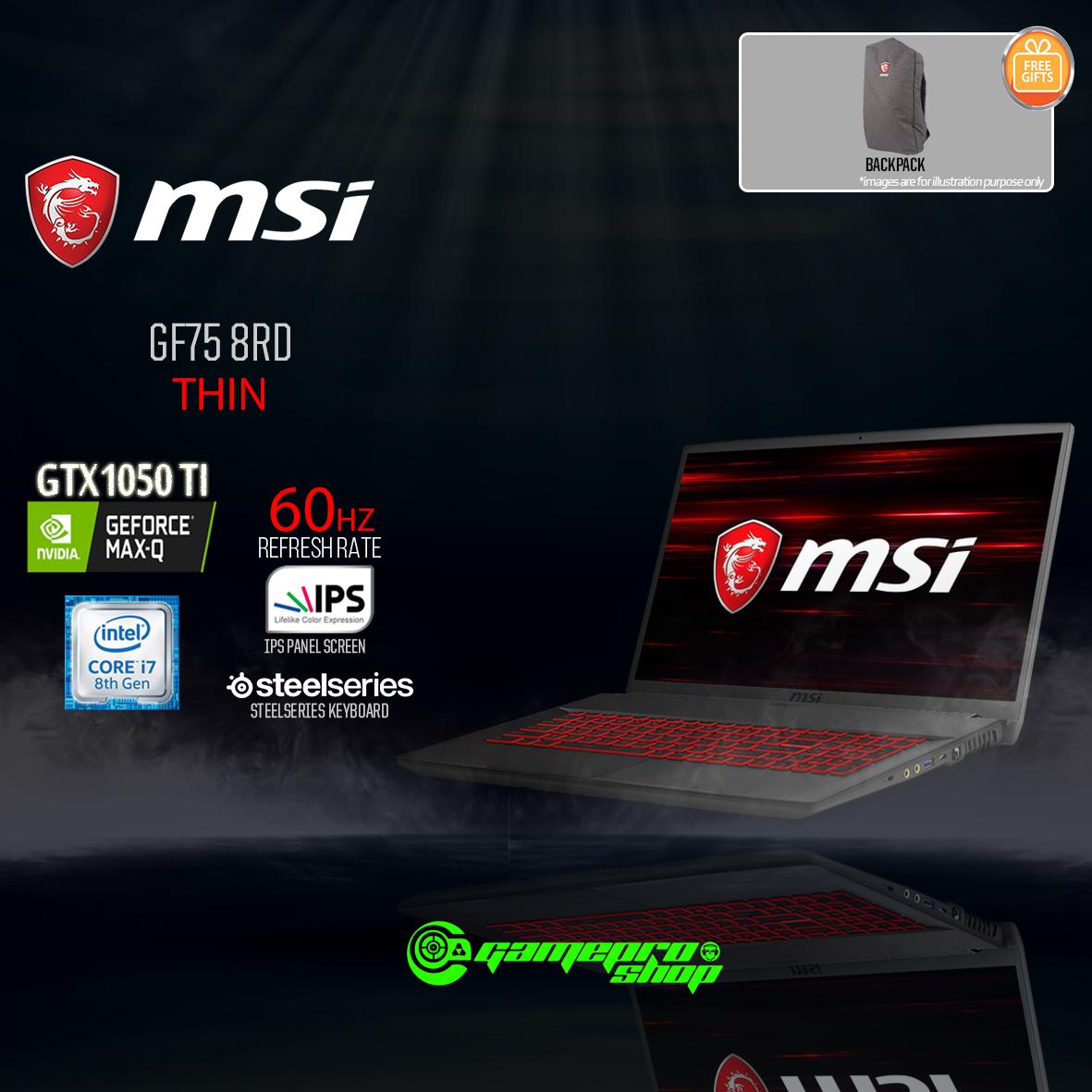 MSI GF75 GTX1050TI THIN 216SG 8RD (i78750H / 16GB