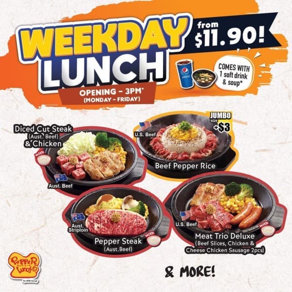 5 Mar 2021 Onward Pepper Lunch Weekday Lunch Promotion SG