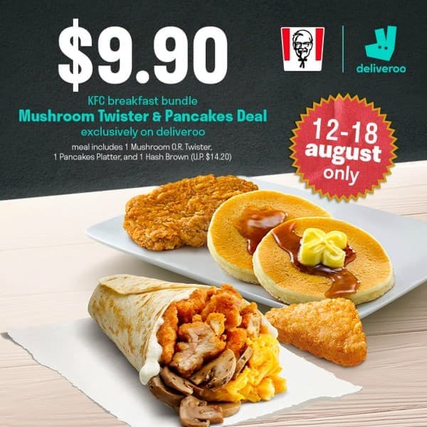 1218 Aug 2021 KFC's Breakfast Bundles Promotion via Deliveroo SG