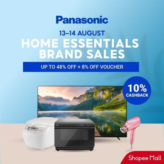 1314 Aug 2021 Panasonic Home Essentials Brand Sale at Shopee SG