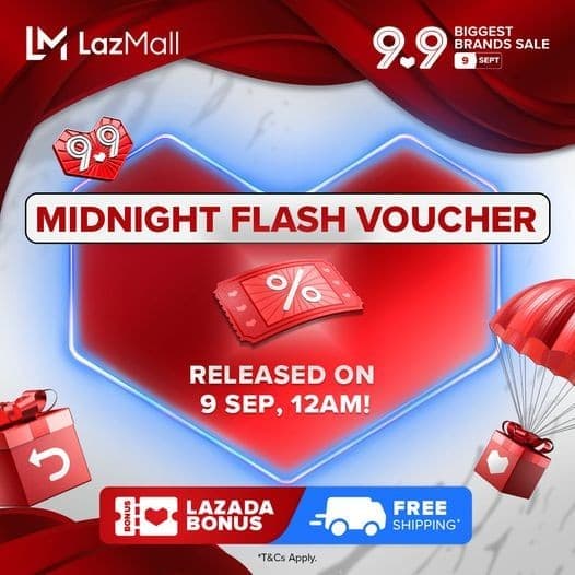 9 Sep 2021 Lazada Midnight Flash Voucher Sale