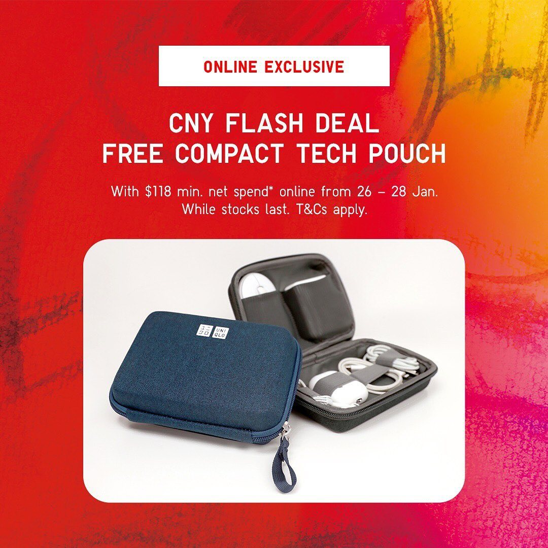 2628 Jan 2024 UNIQLO Free Compact Tech Pouch Promo SG