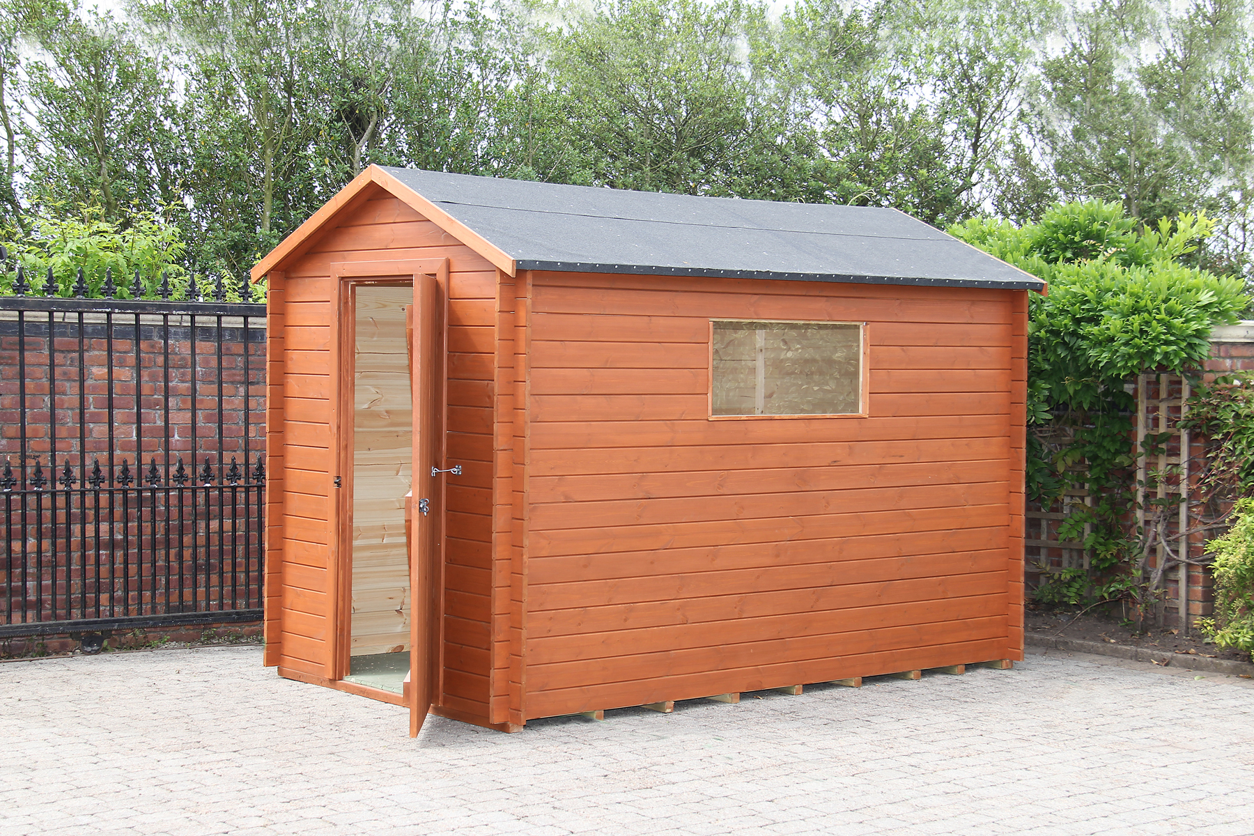 10′ x 6′ Apex Interlocking Scandinavian Redwood Shed » Staffordshire