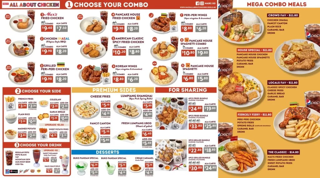 Max’s All About Chicken Menu & Price List Singapore Updated 2024