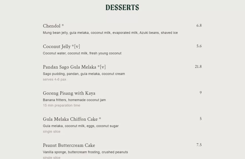 The Coconut Club Singapore Menu & Price List Updated Apr 2024