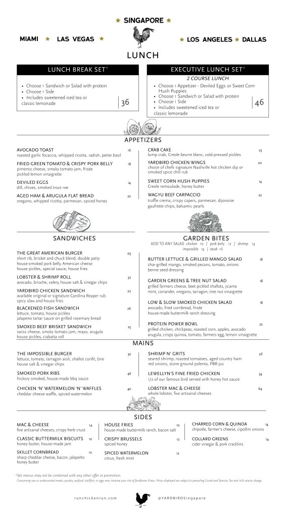 Yardbird Singapore Menu Price Updated Apr 2024