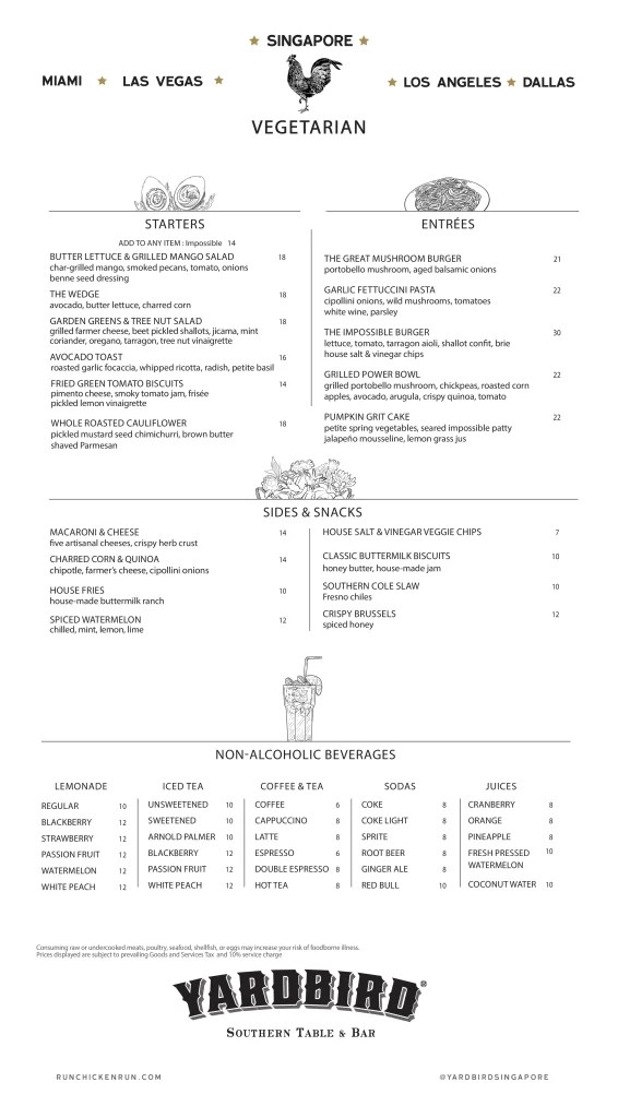 Yardbird Singapore Menu Price Updated Apr 2024