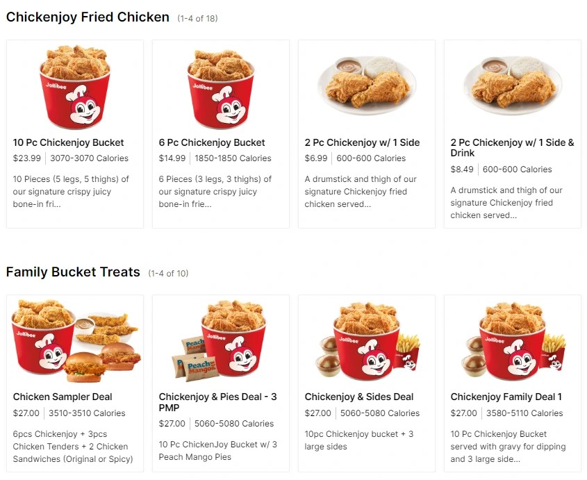 Jollibee USA Menu Price List