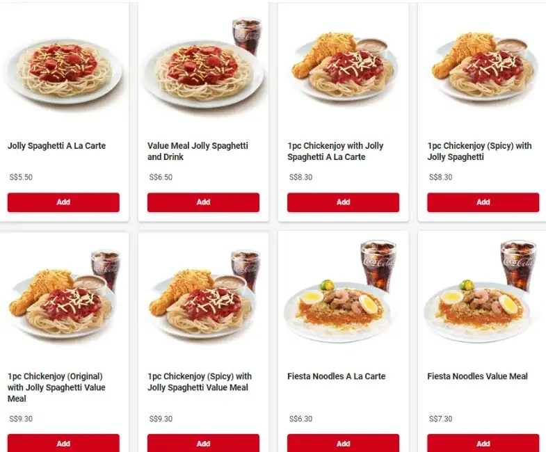 Jollibee Singapore Menu Prices Updated 2024