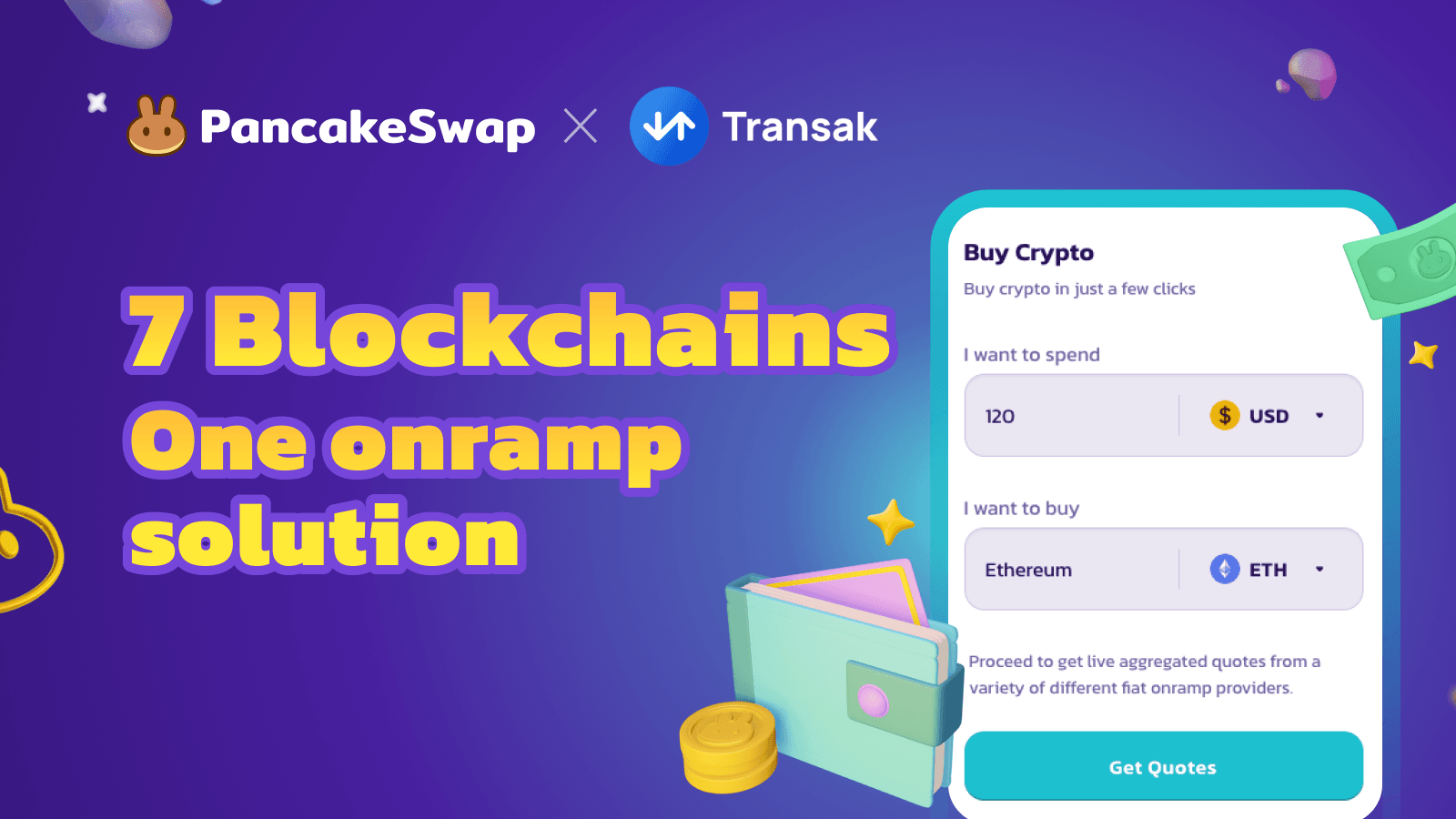 PancakeSwap Partners with Transak for Multichain Access, Including