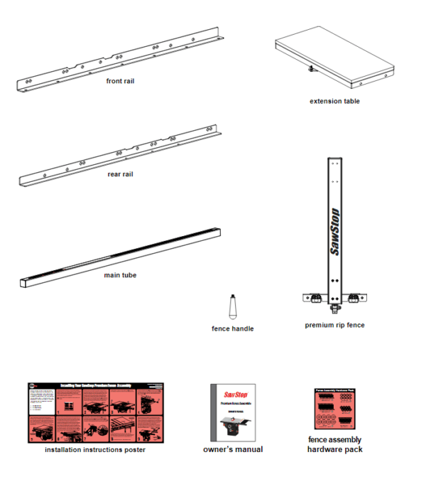 SAWSTOP 30" Premium Fence System TSAPFA Sulphur Grove Tool