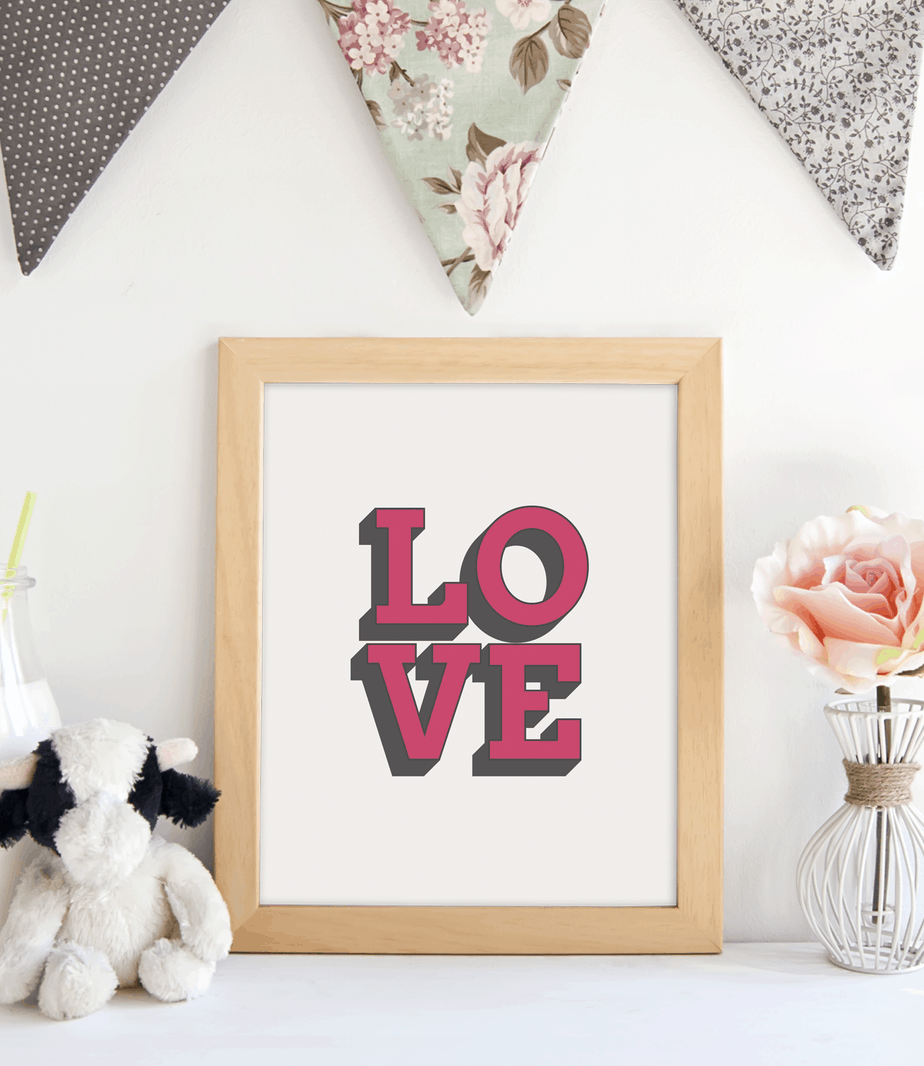 LOVE framed Shabby Mint Chic Party