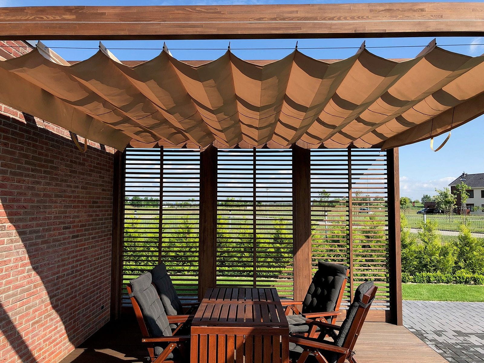 Outdoor roman shade waterproof 4x4 Shade4you