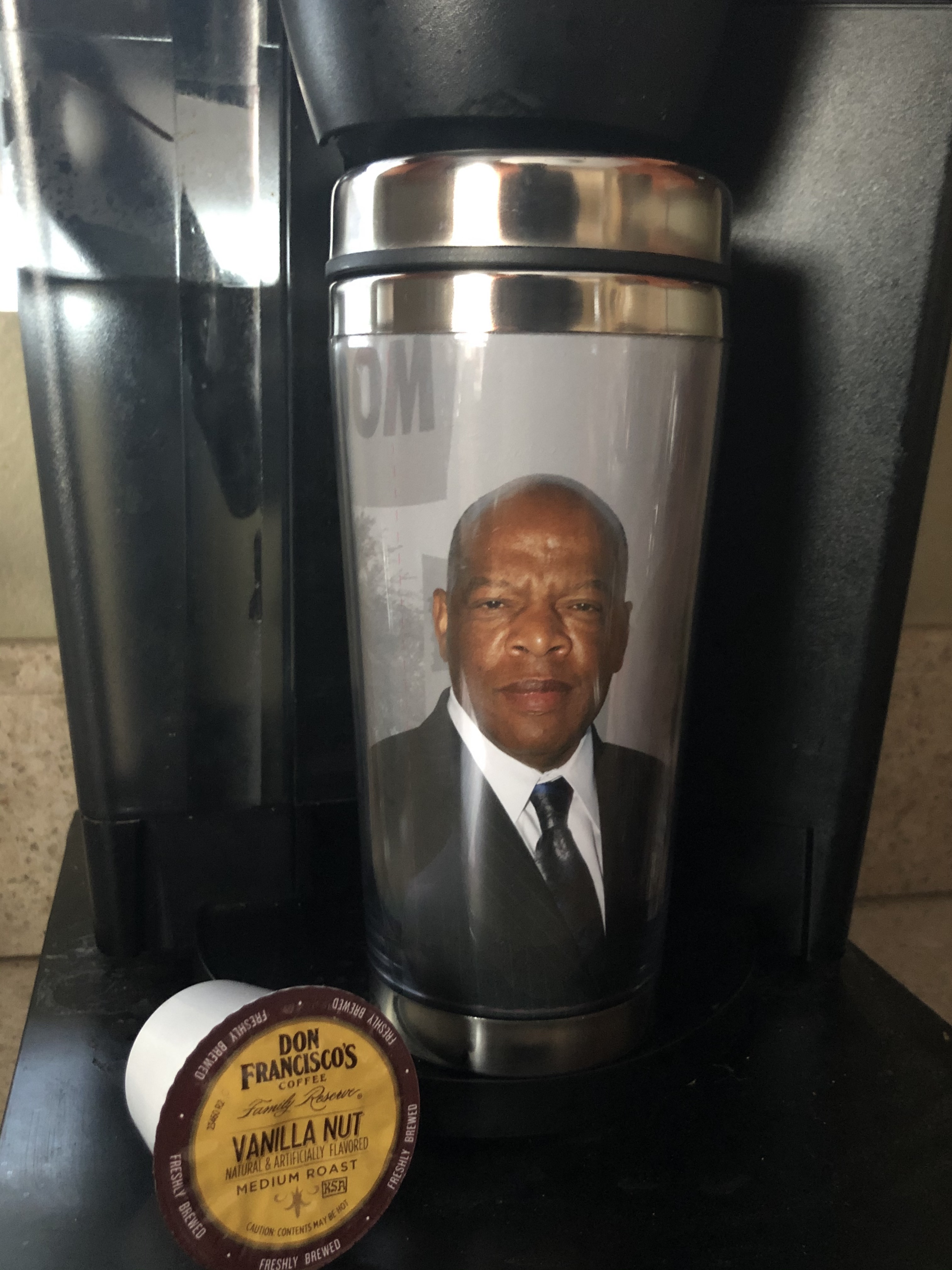 Senator John Lewis Travel Mug Shades of Color Ethnic Drinkware