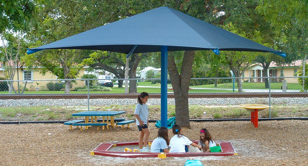 Shade Systems fabric structures for sun protection on playgrounds