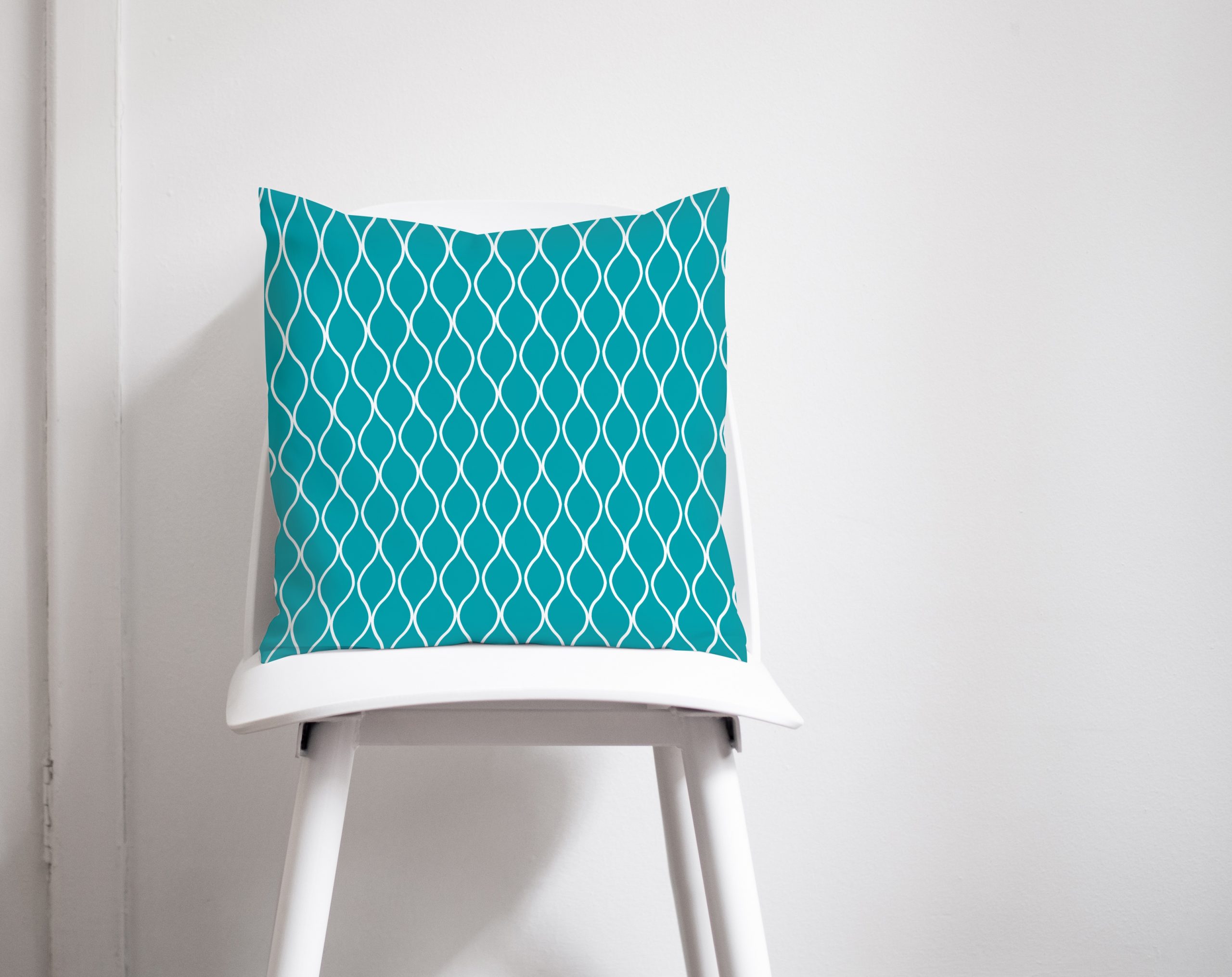 Turquoise Geometric Cushion