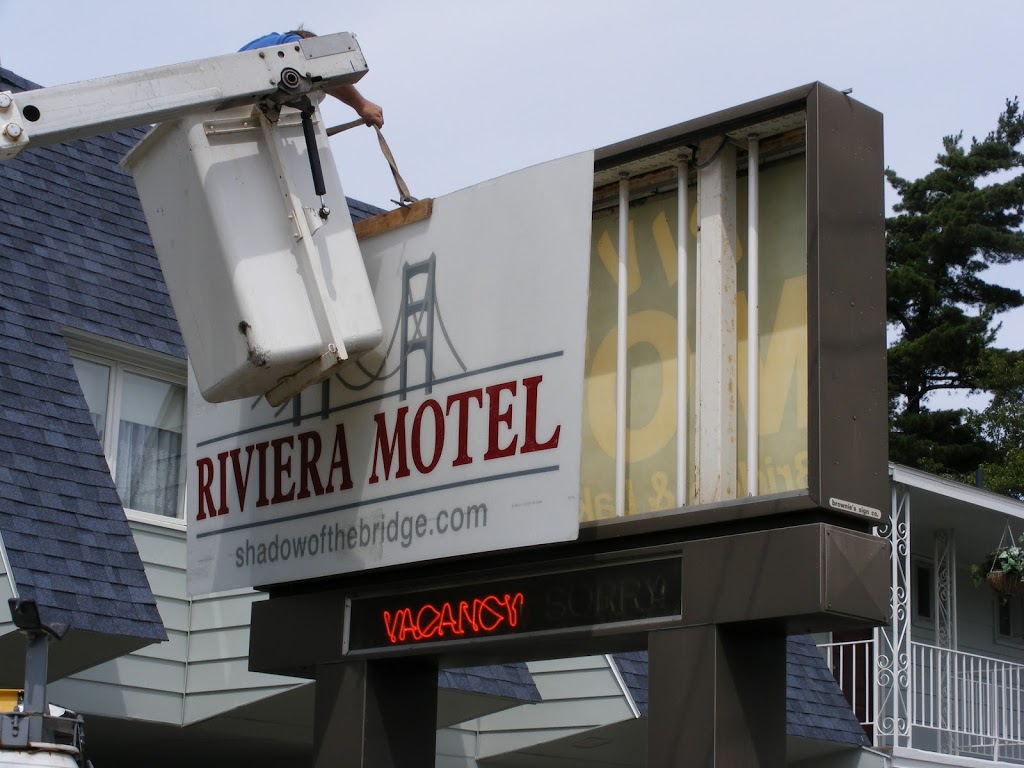 The Sign Riviera Motel Mackinaw City Motel Shadow of the Bridge