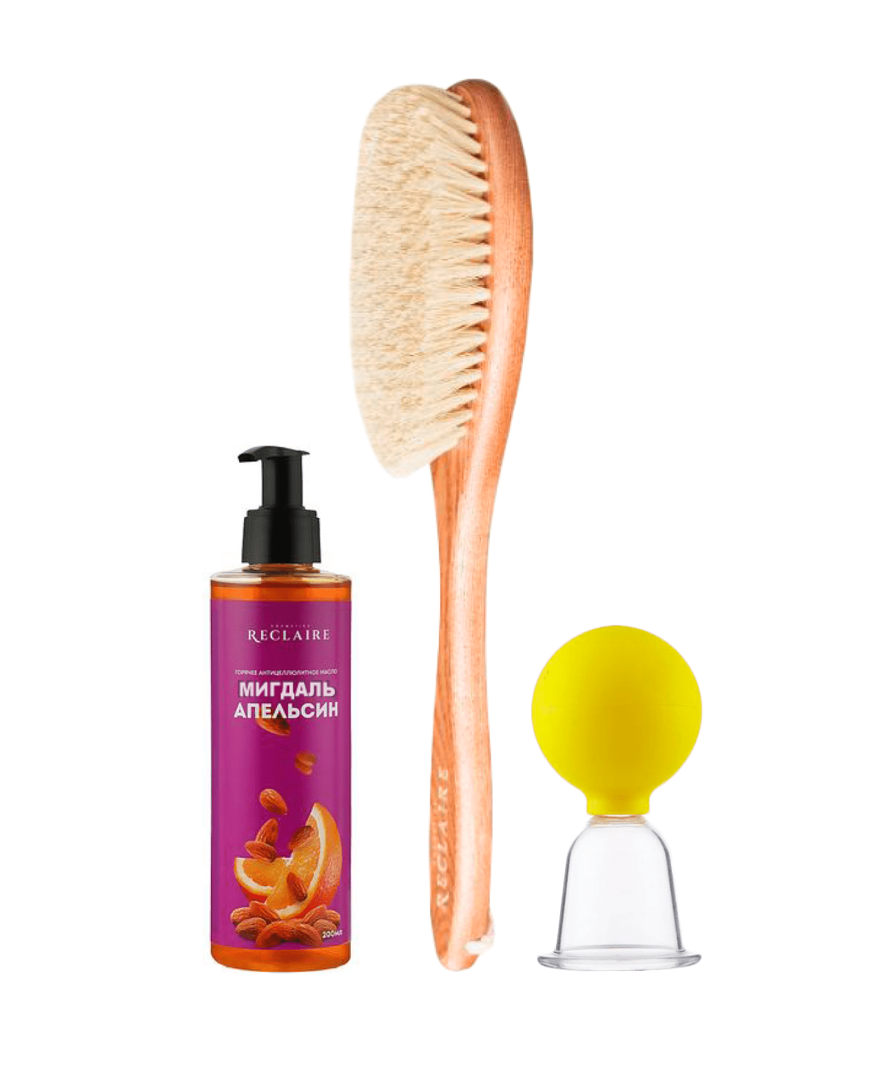 Set "hot massage complex" reclaire (brush + oil + vacuum jar) 22246
