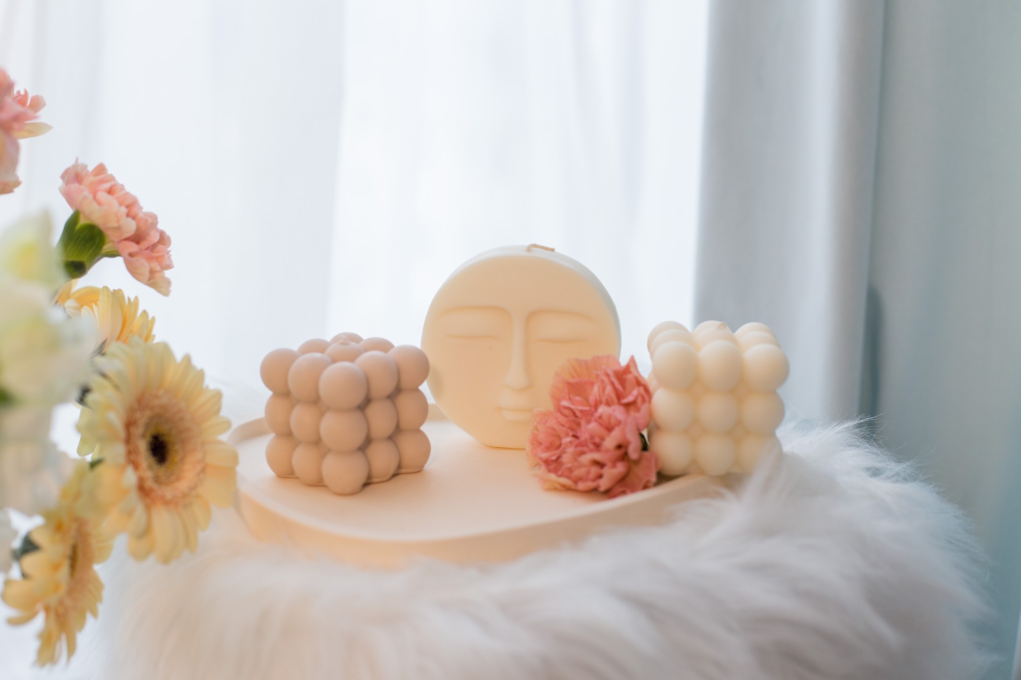 Soy candles and candlestick 27163 from Aesthetic Home with donate to u24