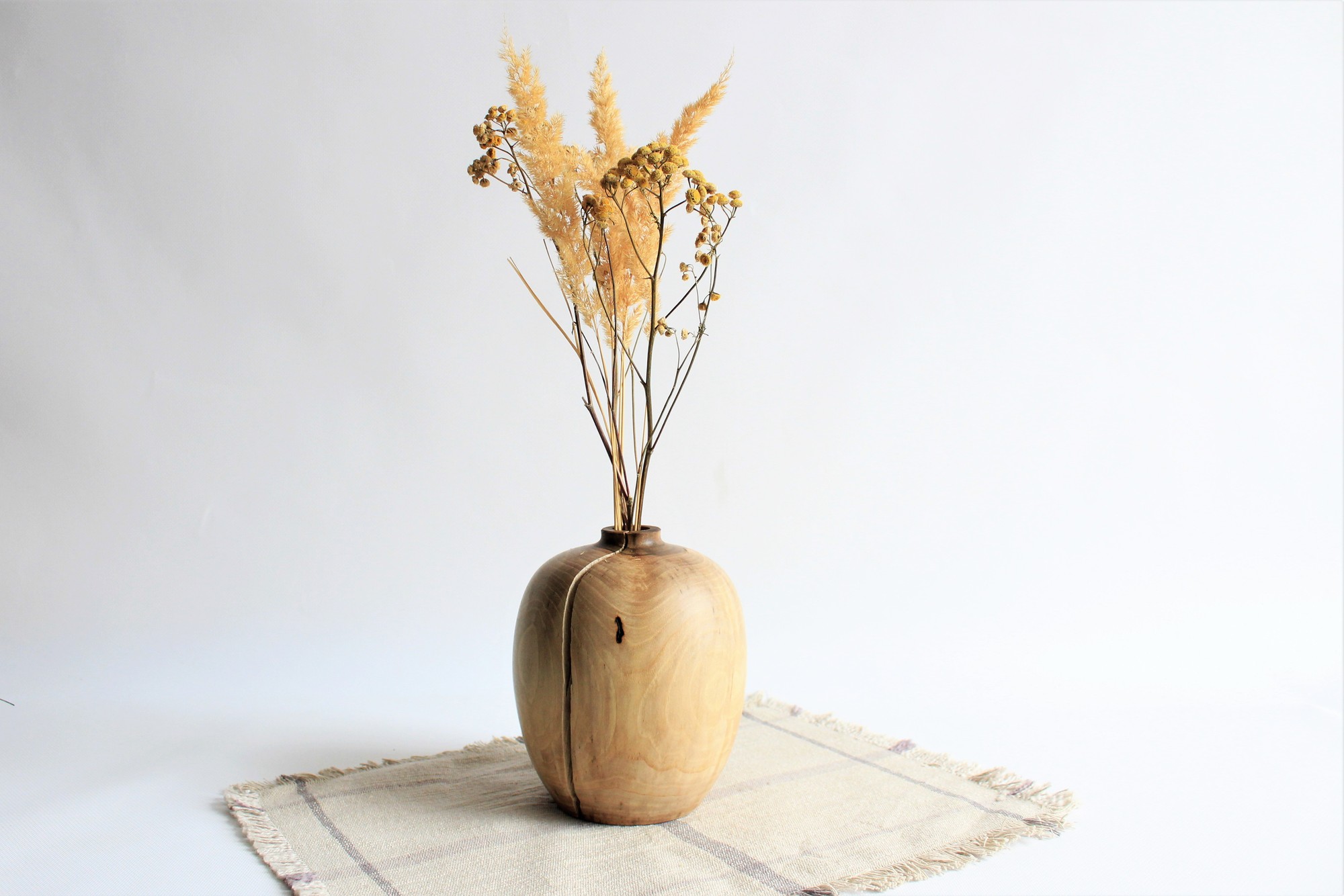 Unique vase handmade, natural wooden dried flower vase 28811 from