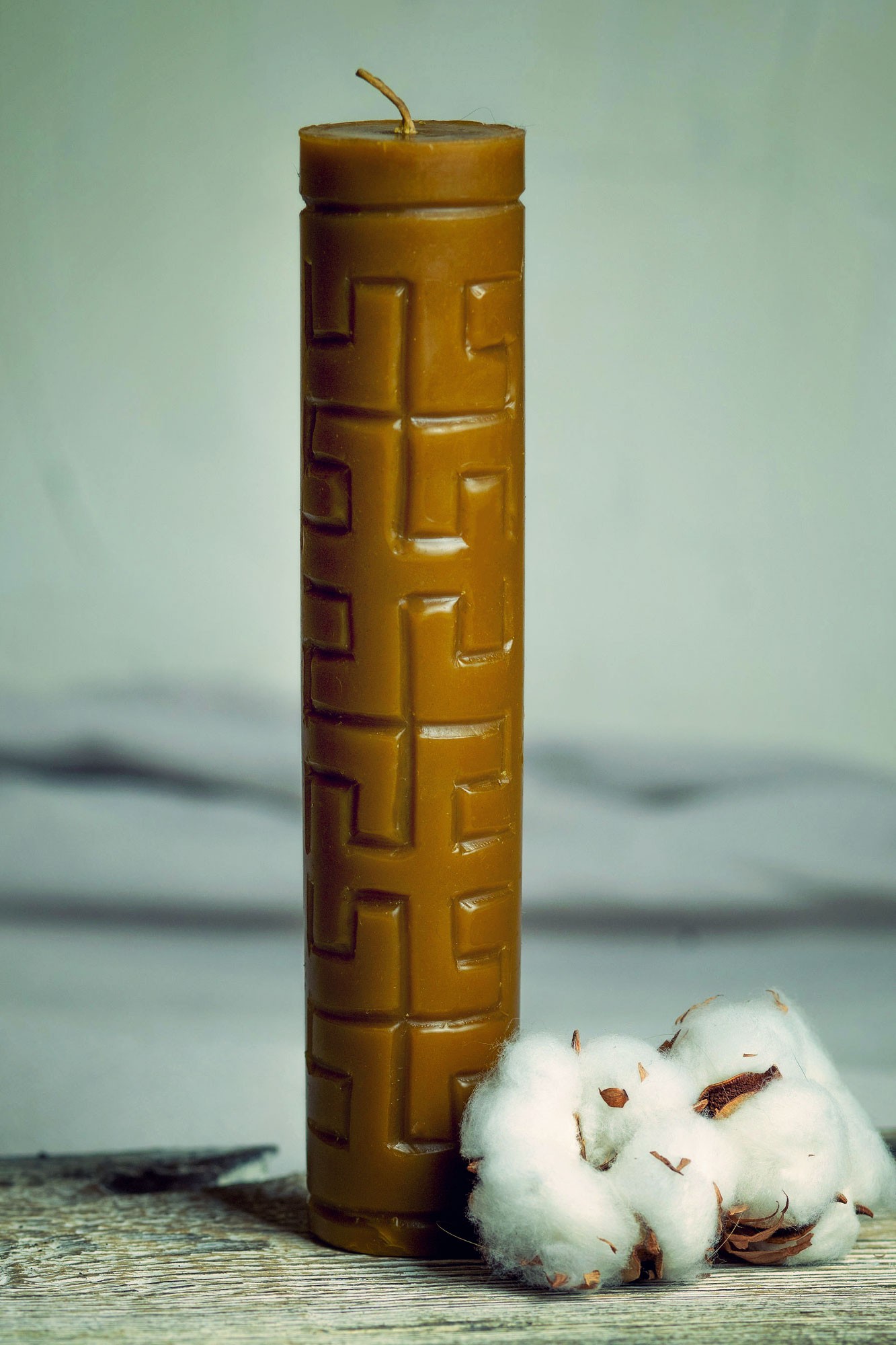 Carved beeswax candle "rodovik" (high) 29049 from Valters Studio with