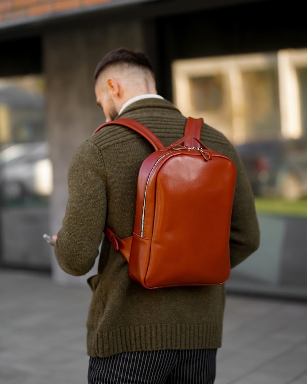 Minimal m leather backpack 32940 from Plab company with donate to u24