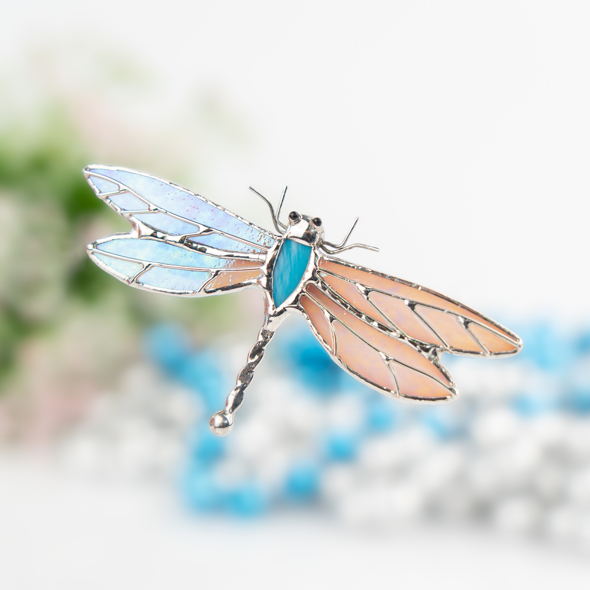 Dragonfly stained glass jewelry 34428 from GlassArtStories with
