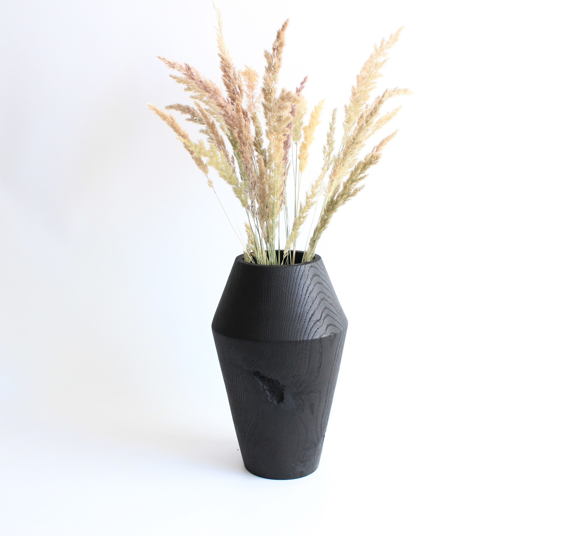Black unique vase dried flower, living room décor handmade 40125 from