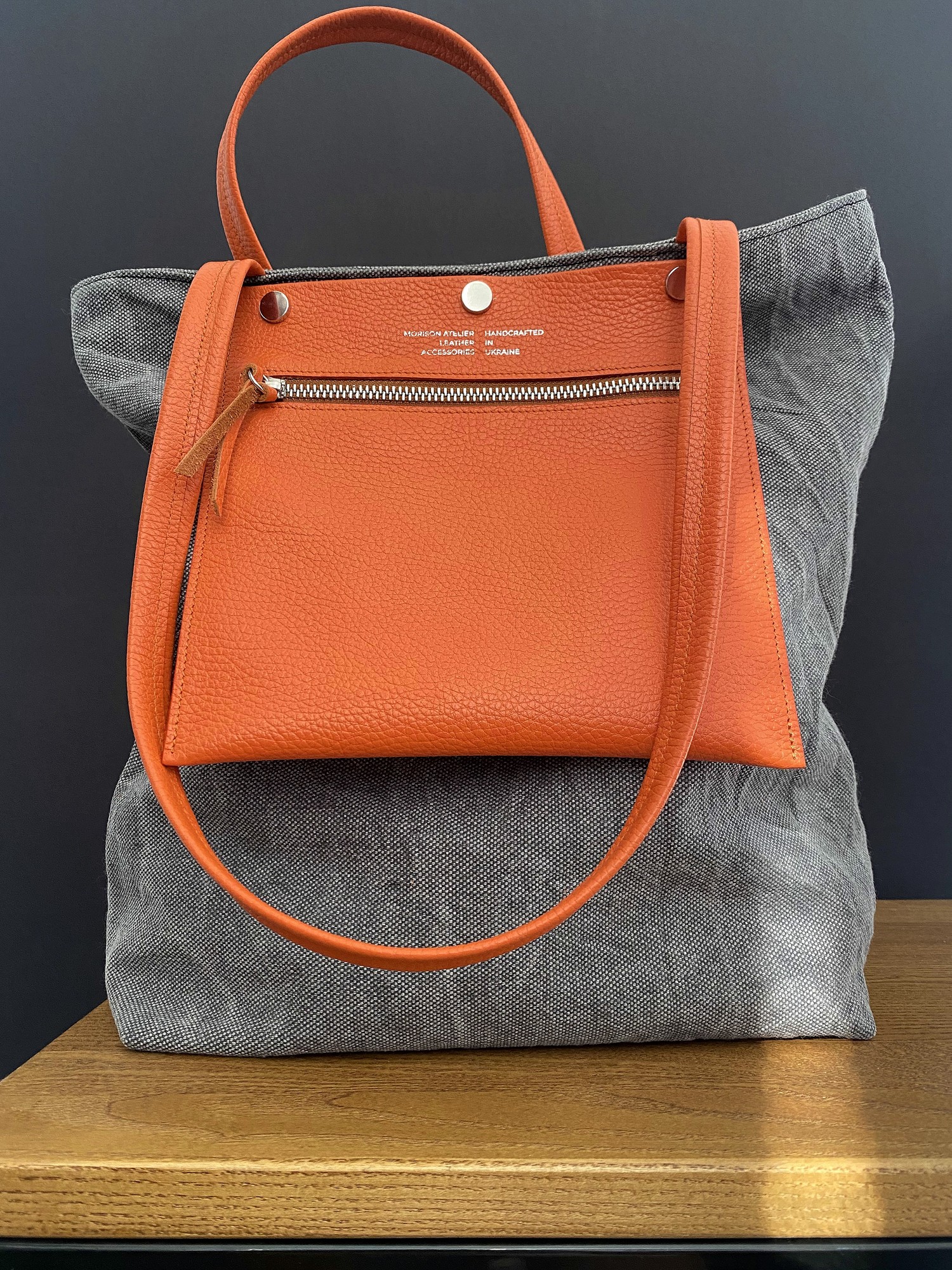 Luxury genuine leather canvas tote bag for her shoulder bag for women