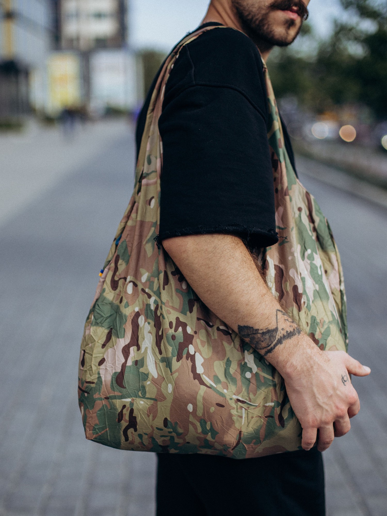 Shopper bag made from recycled plastic bottles ♻️, multicam 42539