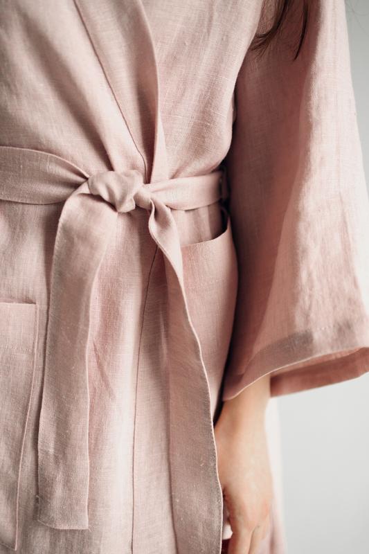 Women's long linen robe