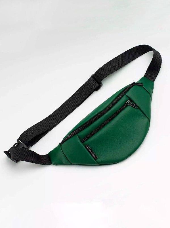 Green leather bum bag, fanny pack, belt bag 10197 from twinsstore with donate to u24