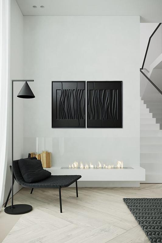 Modern wood wall art set